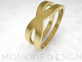 Ring "Across" Size 7 (17,3mm) in 14k Gold Plated Brass