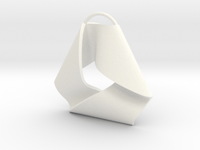 Mobius Triangle Charm (Small) in White Processed Versatile Plastic
