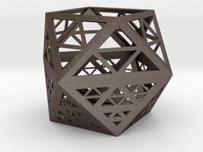 Pencil Holder - Geometric in Polished Bronzed Silver Steel