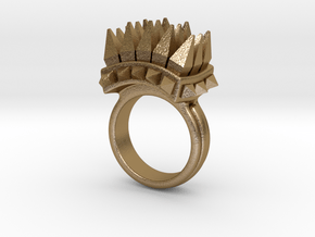 Ferocious Spiked Band (Size 8) in Polished Gold Steel