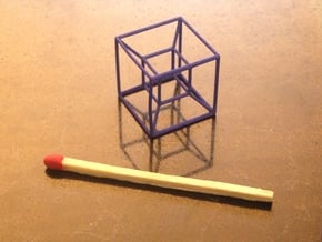 Tesseract (Hypercube) in Blue Processed Versatile Plastic