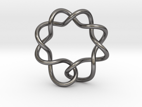 0352 Hyperbolic Knot K5.3 in Polished Nickel Steel