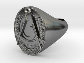 Masonic District Deputy Jewel Ring in Fine Detail Polished Silver