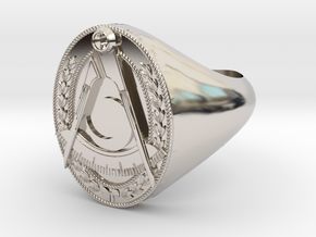 Masonic District Deputy Jewel Ring in Platinum