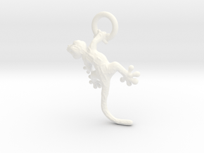 Gecko Pendant in White Processed Versatile Plastic