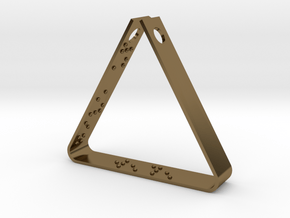 "Never Ever Give Up" Braille Triangle Pendant in Polished Bronze