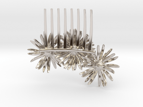 Daisy Comb in Rhodium Plated Brass
