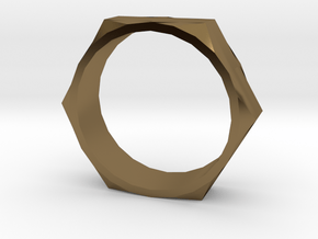 Bolt Ring (Size 13)  in Polished Bronze