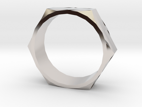 Bolt Ring (Size 13)  in Rhodium Plated Brass