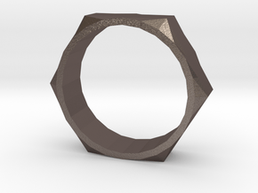 Bolt Ring (Size 13)  in Polished Bronzed Silver Steel