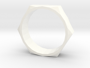 Bolt Ring (Size 13)  in White Processed Versatile Plastic