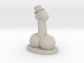 Top Hat Happy Face Statue in Natural Sandstone