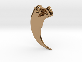 Bear claw pendant 20mm in Polished Brass