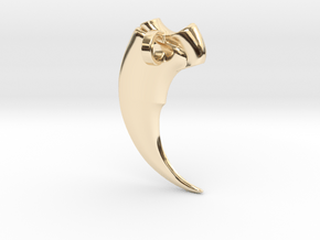 Bear claw pendant 20mm in 14k Gold Plated Brass