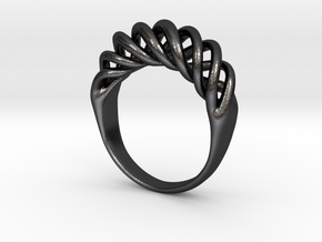 Twist Ring in Polished and Bronzed Black Steel