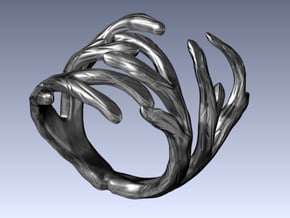 Antler Ring Size 10 in Polished Silver