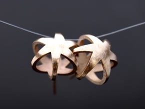 3D STAR GLITZ STUD EARRINGS in Natural Bronze