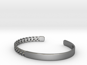 Chain Bangle in Fine Detail Polished Silver