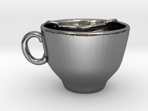 Moustache Cup in Polished Silver