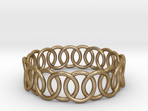 Ring Bracelet 68 in Polished Gold Steel