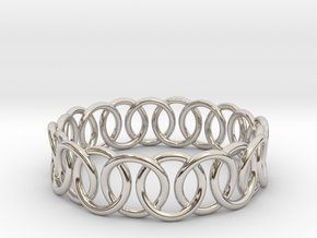 Ring Bracelet 73 in Rhodium Plated Brass