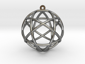 Penta Sphere Pendant 1.5" in Polished Silver