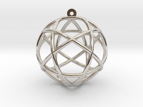 Penta Sphere Pendant 1.5" in Rhodium Plated Brass