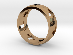 Cross Ring in Polished Brass