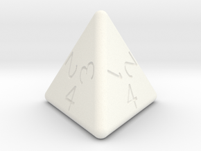 D4 dice in White Processed Versatile Plastic