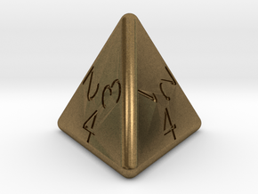 D4 dice in Natural Bronze