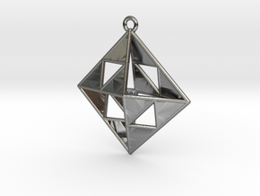 OCTAHEDRON Earring / Pendant Nº1 in Polished Silver