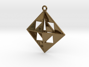 OCTAHEDRON Earring / Pendant Nº1 in Polished Bronze