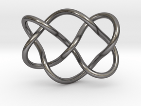 0356 Hyperbolic Knot K6.28 in Polished Nickel Steel
