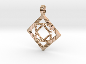 GALACTIC CUBE in 14k Rose Gold Plated Brass