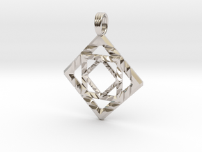 GALACTIC CUBE in Rhodium Plated Brass