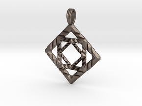 GALACTIC CUBE in Polished Bronzed Silver Steel