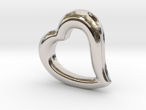 Heart Pendant Mark II (symmetrical) in Platinum