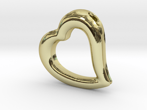 Heart Pendant Mark II (symmetrical) in 18k Gold Plated Brass