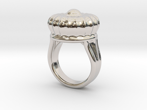 Old Ring 18 - Italian Size 18 in Rhodium Plated Brass