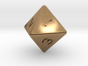 D8 dice in Natural Brass