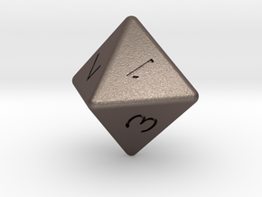 D8 dice in Polished Bronzed Silver Steel