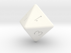 D8 dice in White Processed Versatile Plastic