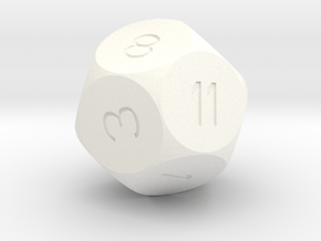 D12 dice in White Processed Versatile Plastic