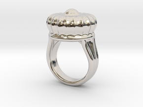 Old Ring 20 - Italian Size 20 in Rhodium Plated Brass