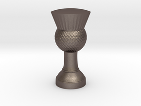 Thistle flag pole finial (steel) in Polished Bronzed Silver Steel