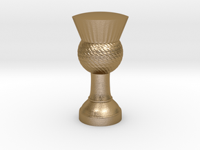 Thistle flag pole finial (steel) in Polished Gold Steel