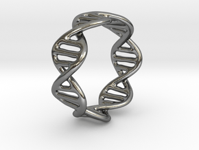 DNA Ring in Polished Silver
