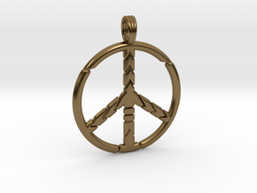 PEACE SYMBOL 2015 in Polished Bronze
