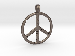 PEACE SYMBOL 2015 in Polished Bronzed Silver Steel