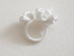 Reef ring (US size 5.5) in White Processed Versatile Plastic